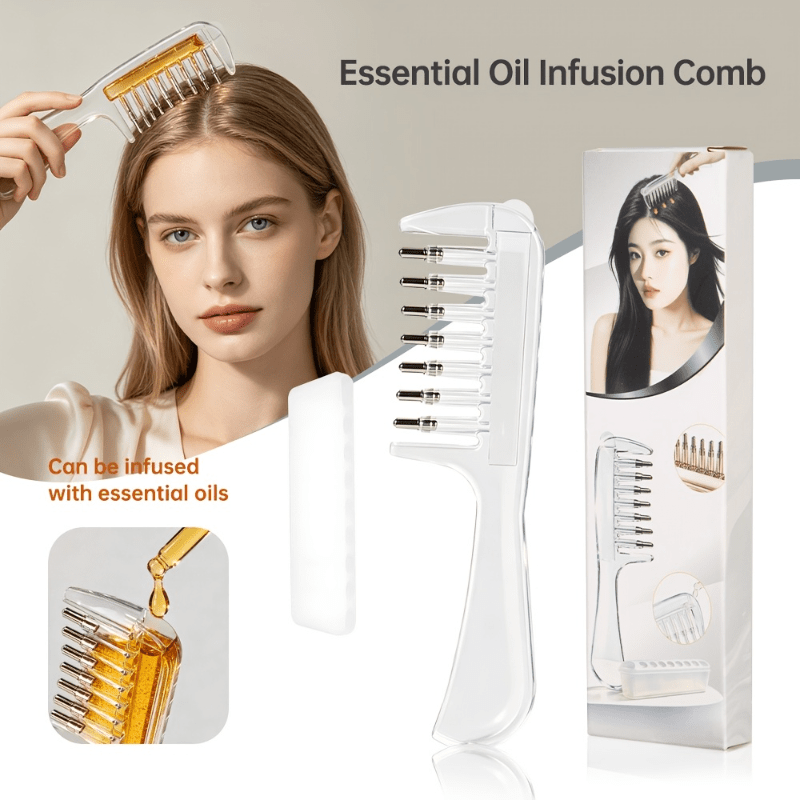 Hair Care Tonic - Peigne transparent pour infusion d'huiles essentielles,
