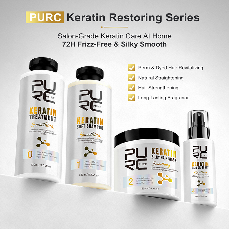 Hair Care Keratin Shampoo - Kit de soin capillaire PURC à