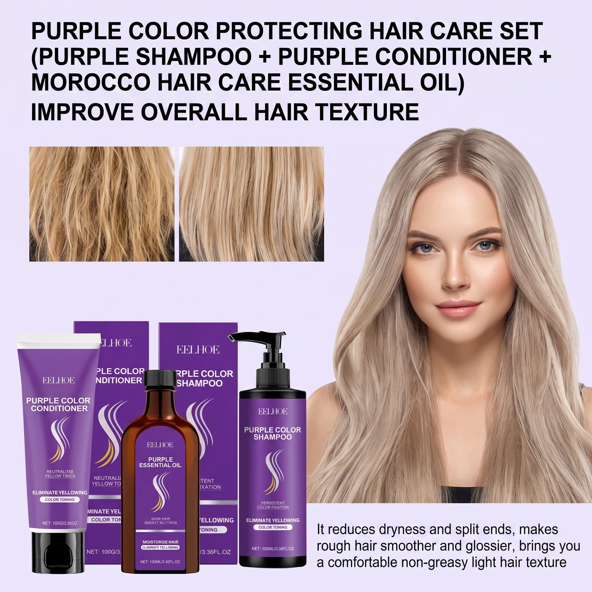 Ensemble shampoing violet avec - Hair Care Conditioner avis et prix