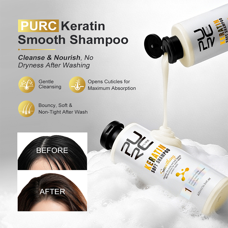 Kit de soin capillaire PURC à  - Hair Care Keratin Shampoo avis et prix
